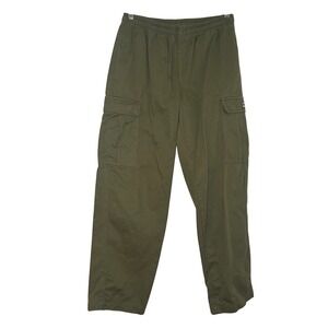 Obey Mens Small Olive Green Cotton Twill Elastic Waist Cargo Pants Streetwear